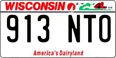 WI license plate 913NTO