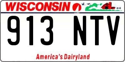WI license plate 913NTV