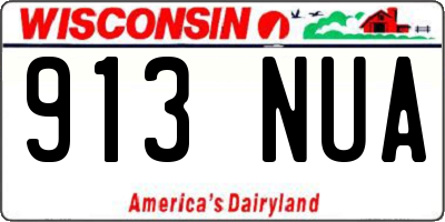 WI license plate 913NUA