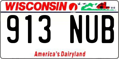WI license plate 913NUB
