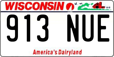WI license plate 913NUE
