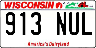 WI license plate 913NUL