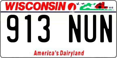 WI license plate 913NUN