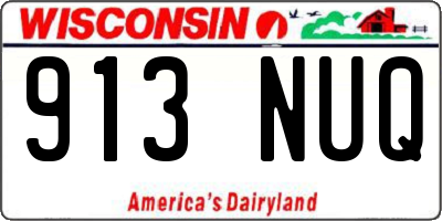 WI license plate 913NUQ