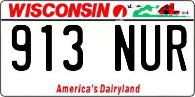 WI license plate 913NUR
