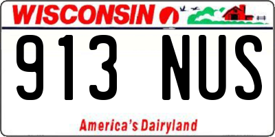 WI license plate 913NUS