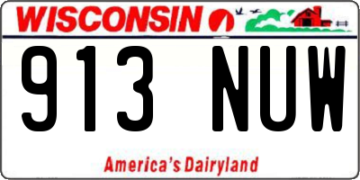 WI license plate 913NUW