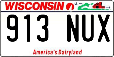 WI license plate 913NUX