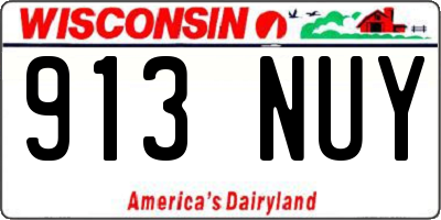 WI license plate 913NUY