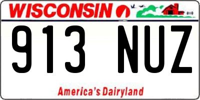 WI license plate 913NUZ