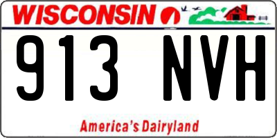 WI license plate 913NVH