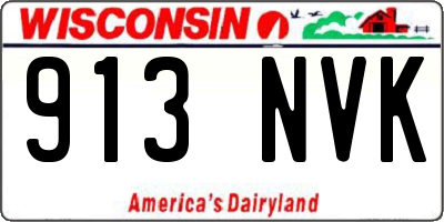 WI license plate 913NVK