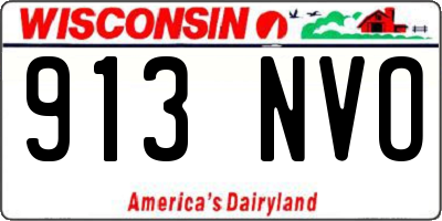 WI license plate 913NVO