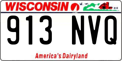 WI license plate 913NVQ