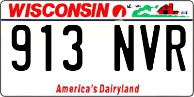 WI license plate 913NVR