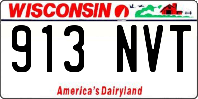 WI license plate 913NVT
