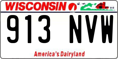 WI license plate 913NVW