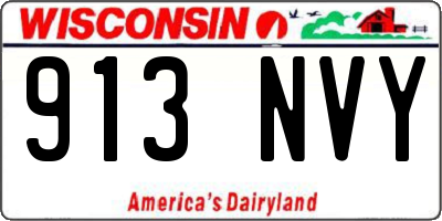 WI license plate 913NVY