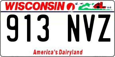 WI license plate 913NVZ