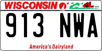 WI license plate 913NWA
