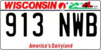WI license plate 913NWB