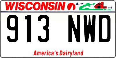 WI license plate 913NWD
