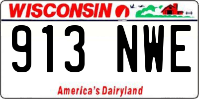 WI license plate 913NWE