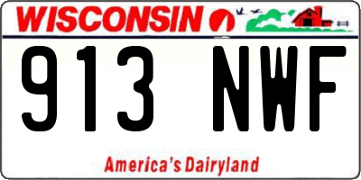 WI license plate 913NWF