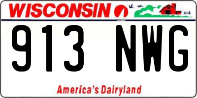 WI license plate 913NWG