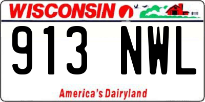 WI license plate 913NWL