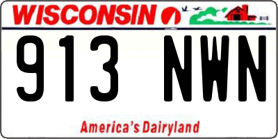 WI license plate 913NWN