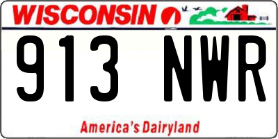 WI license plate 913NWR