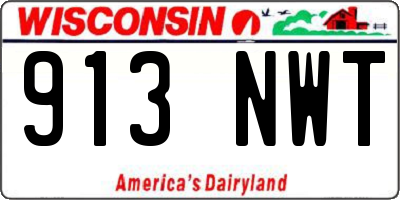 WI license plate 913NWT