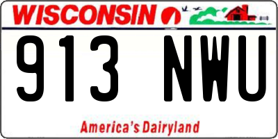 WI license plate 913NWU