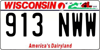 WI license plate 913NWW