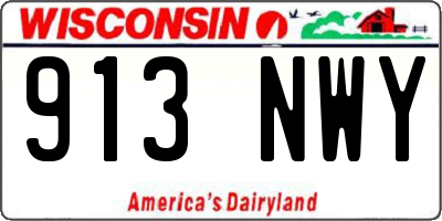 WI license plate 913NWY