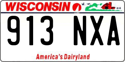 WI license plate 913NXA