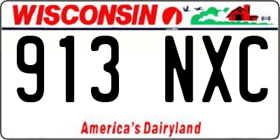 WI license plate 913NXC