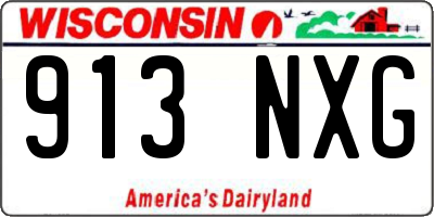 WI license plate 913NXG