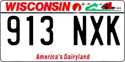 WI license plate 913NXK