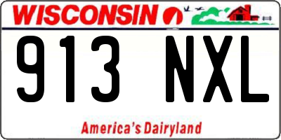 WI license plate 913NXL