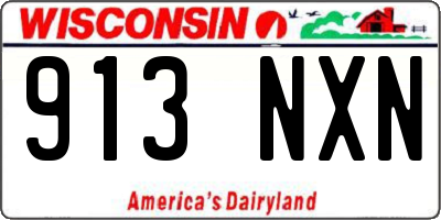 WI license plate 913NXN