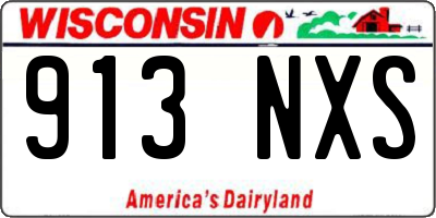 WI license plate 913NXS
