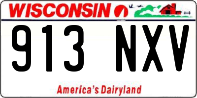 WI license plate 913NXV