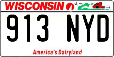 WI license plate 913NYD