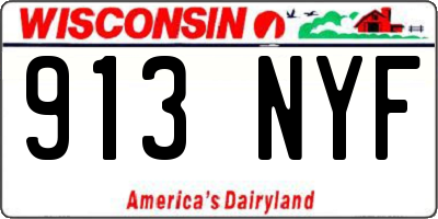 WI license plate 913NYF