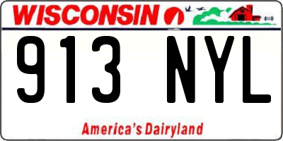 WI license plate 913NYL