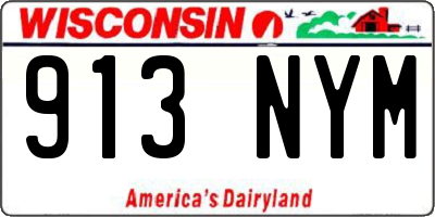 WI license plate 913NYM