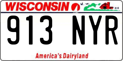WI license plate 913NYR