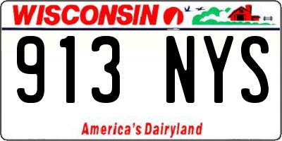 WI license plate 913NYS